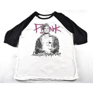 Pink! Beautiful Trama 2019 Half Sleeve Shirt Sz XL Black White